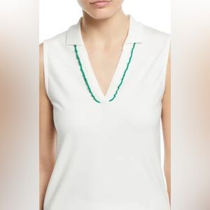 ISO LOOKING FOR Tory Sport Pique Ruffle Sleeveless Polo XS or S Not Selling